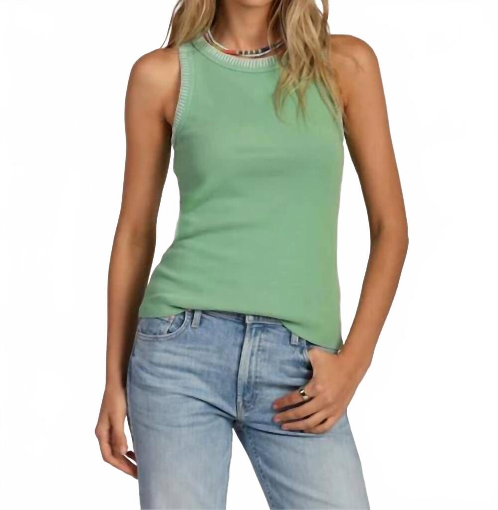 NEW DYLAN BY TRUE GRIT jude tank top in fresh green/vintage white